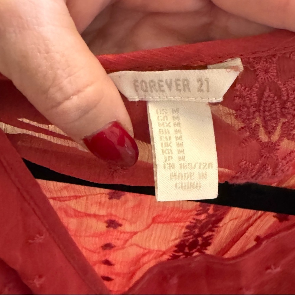 Forever 21 Red/Clay Lace Detail Romper - Picture 2 of 3